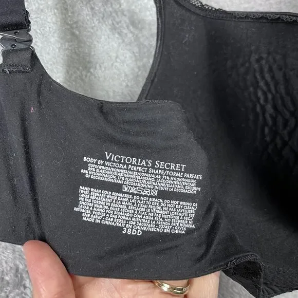 Victoria's Secret Bra Womens 38DD Black Lined Perfect Coverage Body by Victoria - Picture 3 of 9